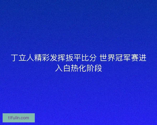 丁立人精彩发挥扳平比分 世界冠军赛进入白热化阶段